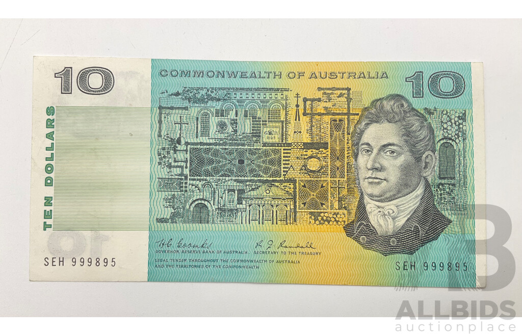 1967 R302 A/ UNC Coombs Randall $10 Note. SEH 999895.