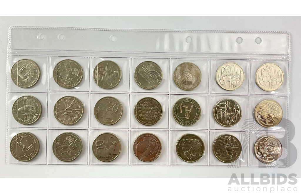 Twenty One 20c Uncirculated Coins.