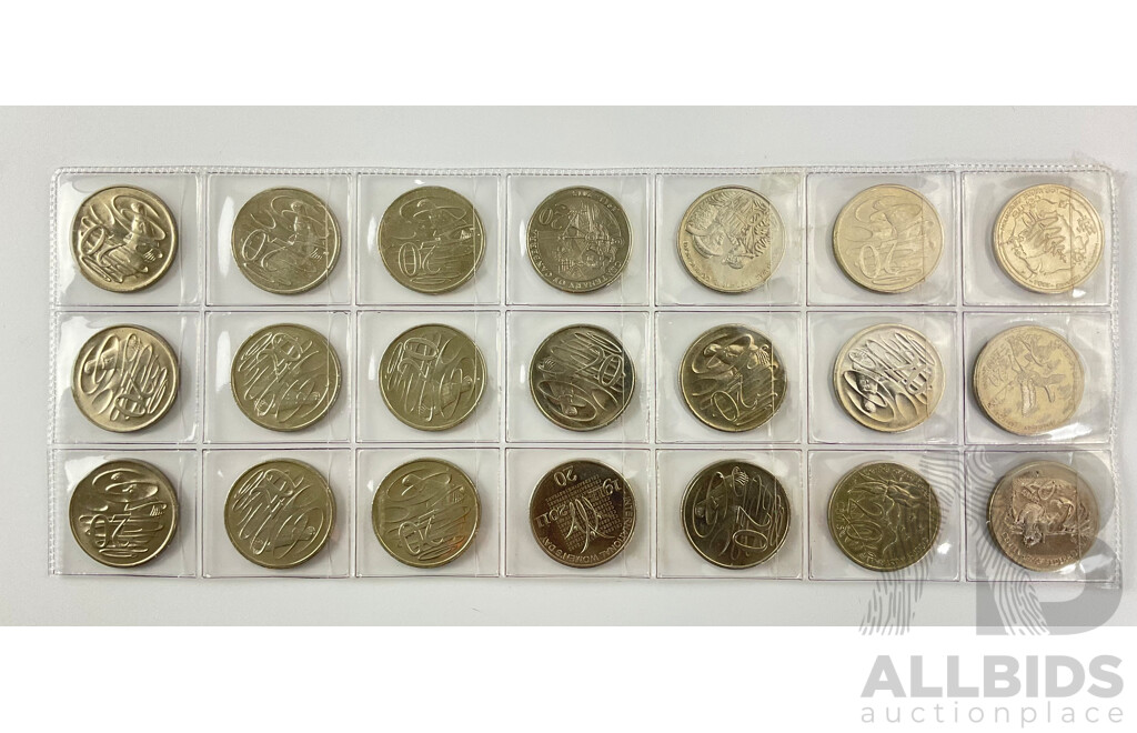 Twenty One 20c Uncirculated Coins.