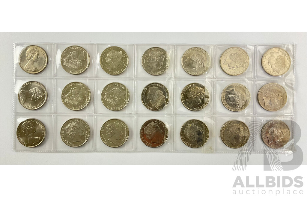 Twenty One 20c Uncirculated Coins.