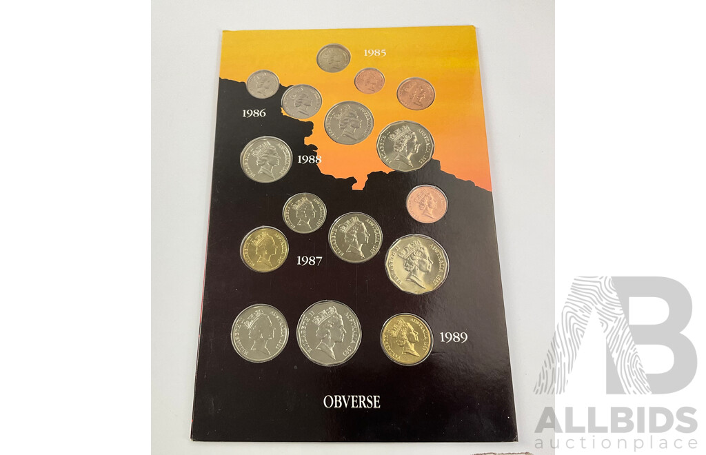 1985-1989 Australia Sixteen Rare Non Circulating Coins,