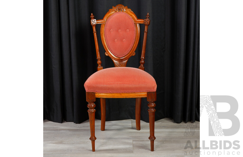 Antique Bedroom Chair with Carved Backrest