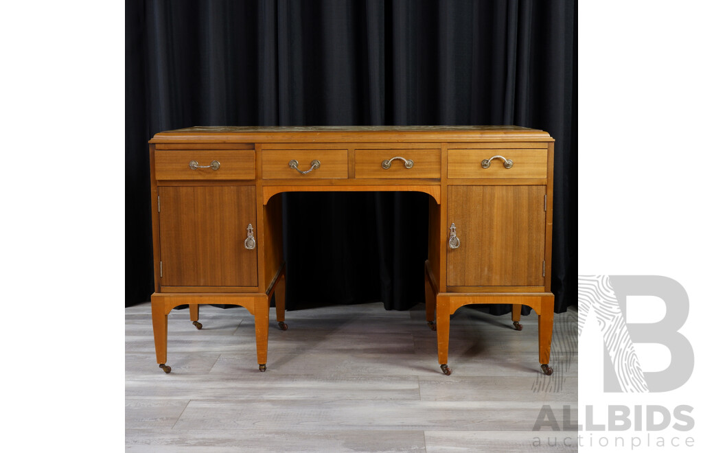 Edwardian Twin Pedestal Clerks Desk