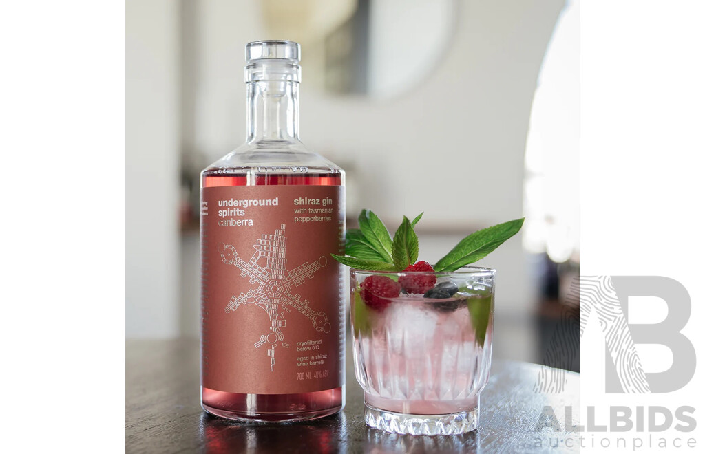 Underground Spirits Shiraz Gin with Tasmanian Pepperberries