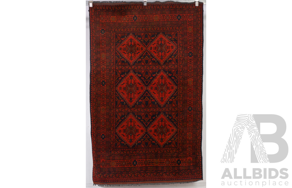 Hand Knotted Afghan Wool Rug