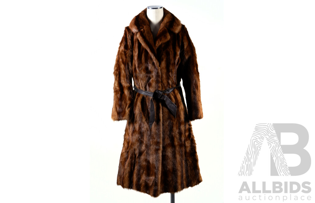 Vintage Australian Three Quarter Length Marmot Fur Coat by Sebego, Melbourne