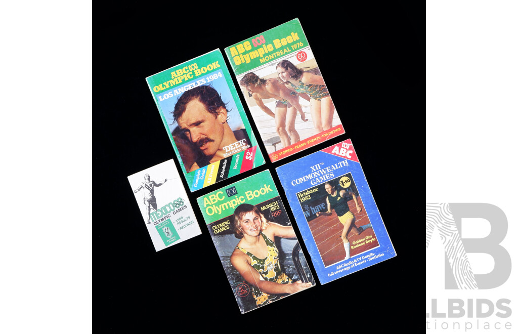 Collection Five Vintage Books Regarding the Olympic & Commonwealth Games Between 1968 & 1984