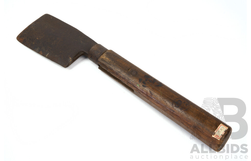 Fantastic Antique Heavy Long Handled Japanese Cleaver