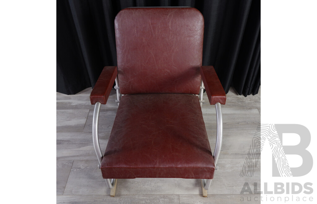 Vintage Tubular Aluminium Upholstered Lounge Chair by Warren McArthur