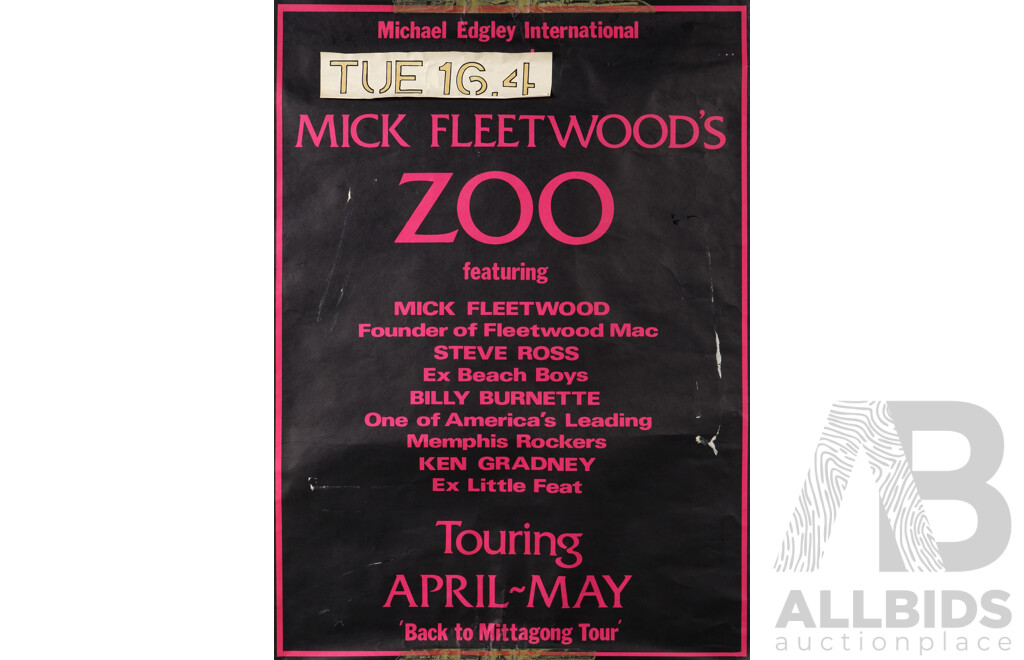 Pair of Vintage Band Posters - Grand Wazoo - Band of a 1000 Dances Album Poster and Mick Fleetwood's Zoo Touring Poster, Ink on Paper, 94 x 68 cm (largest) (2)