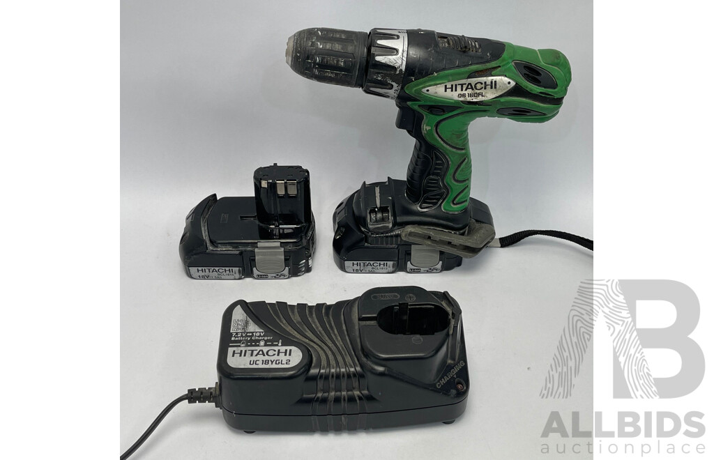 Hitachi 18 V Cordless Drill with Battery and Charger