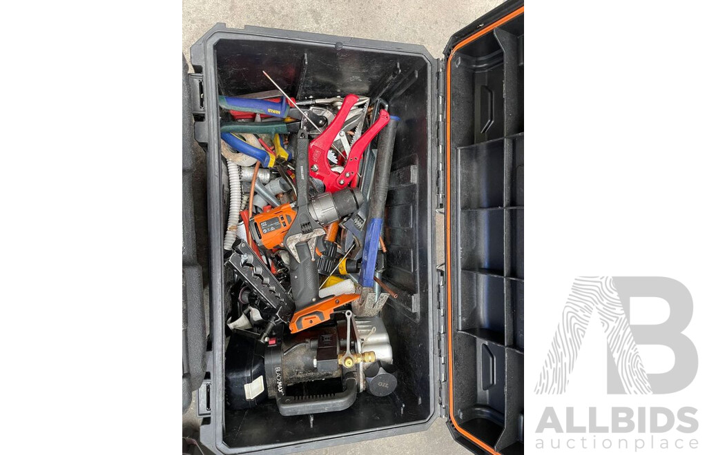 AEG Tool Boxes and Pluming Tool Sets and Tools