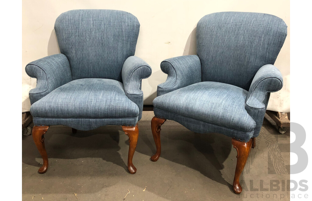 Upholstered Armchairs - Lot of Two