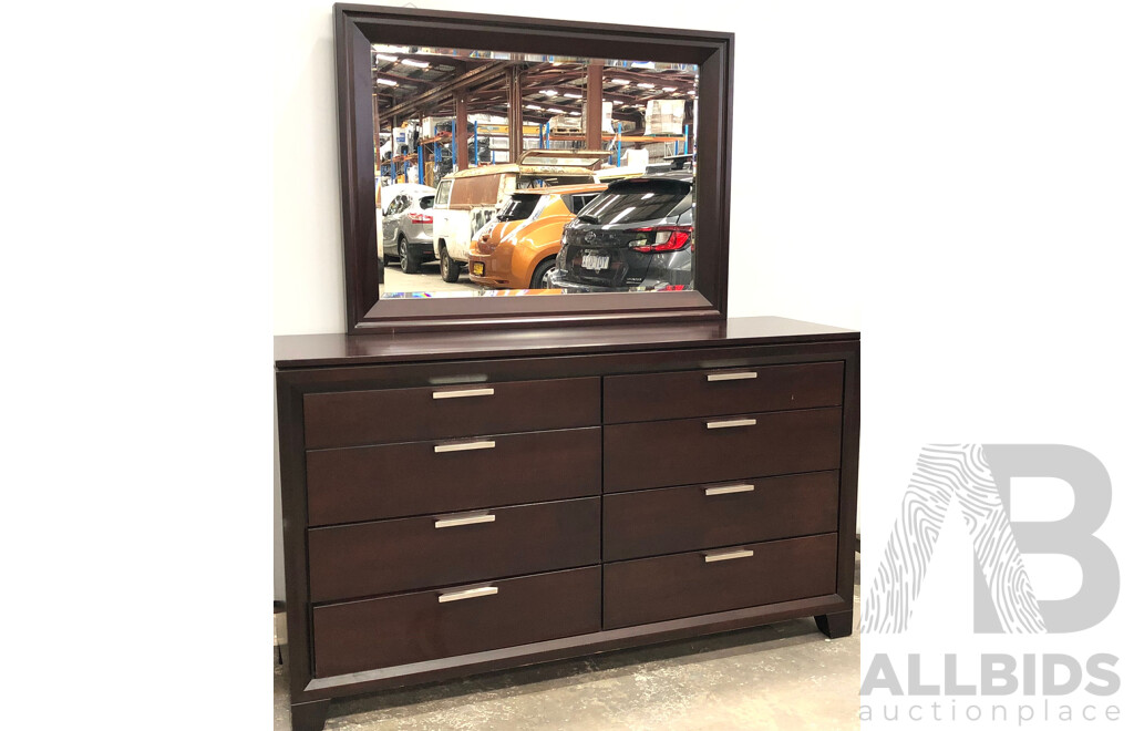 West Bros Furniture Eight Drawer Dresser with Mirror