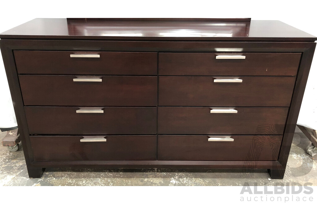 West Bros Furniture Eight Drawer Dresser with Mirror