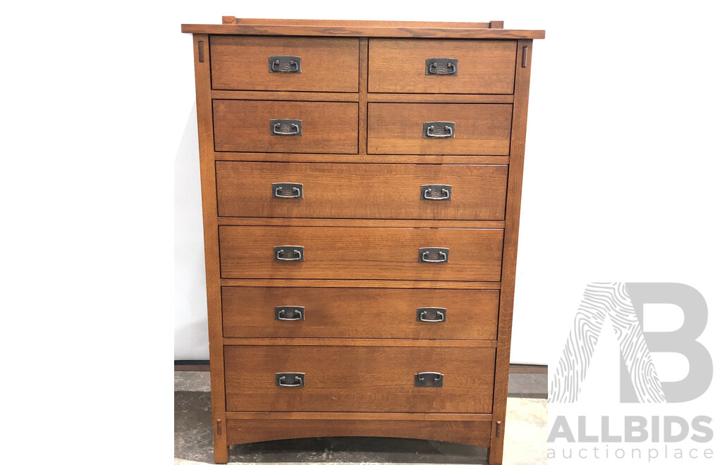 West Bros Furniture Eight Drawer Tallboy