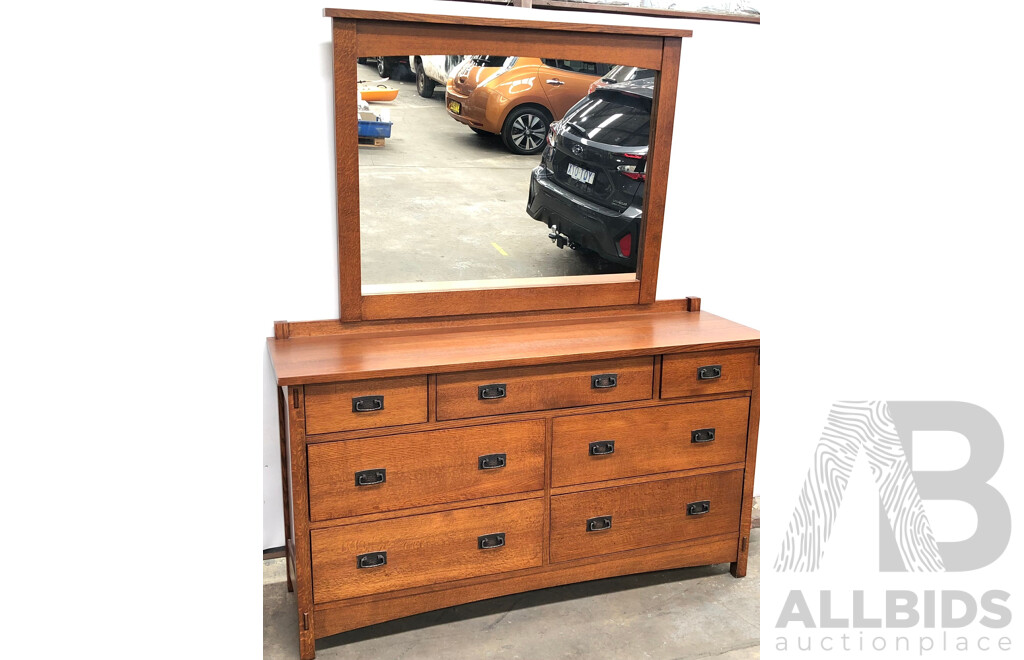 West Bros Furniture Rustic Dresser with Mirror