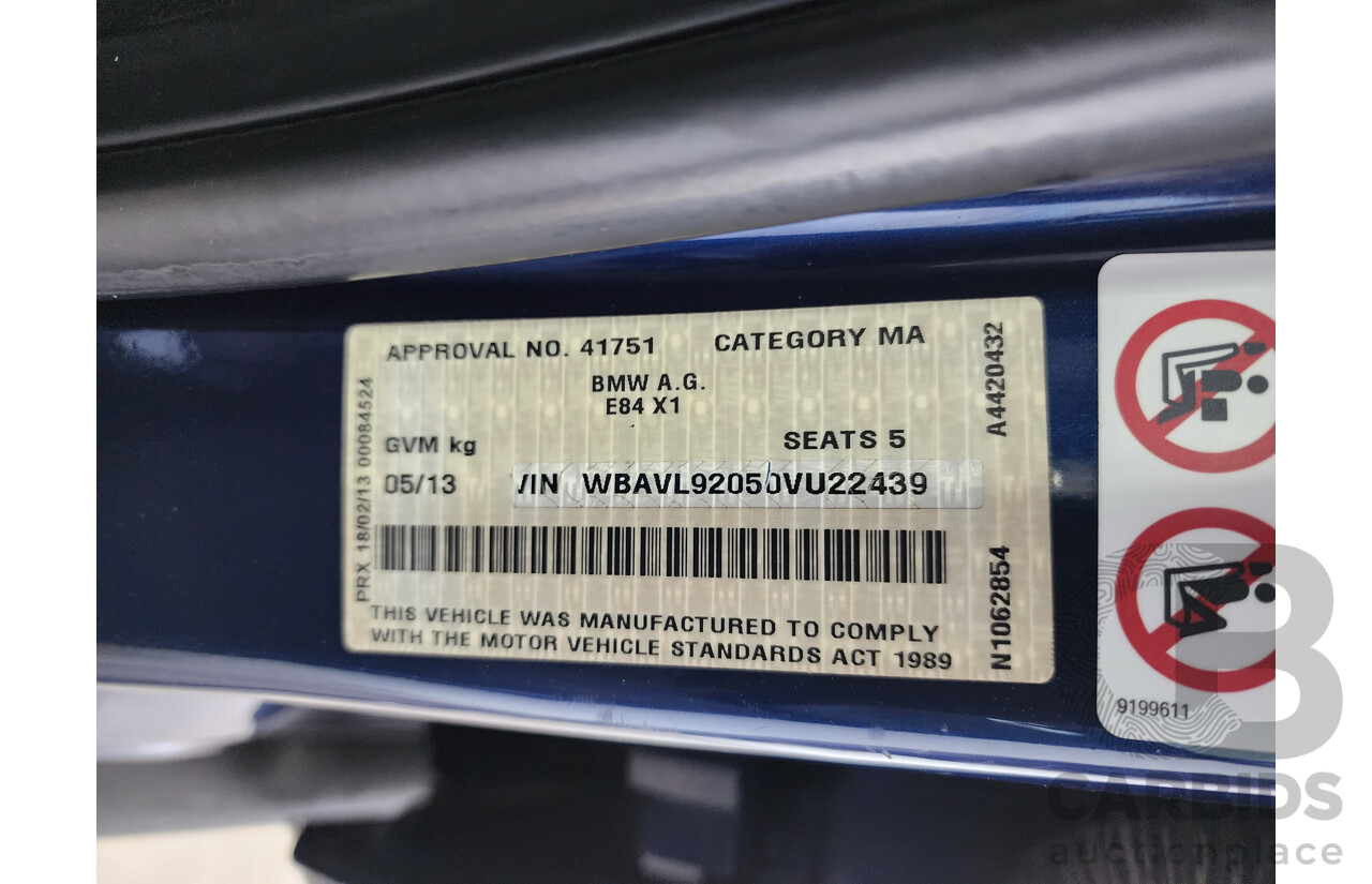 5/2013 Bmw X1 Sdrive 20i E84 MY13 4d Wagon Blue 2.0L