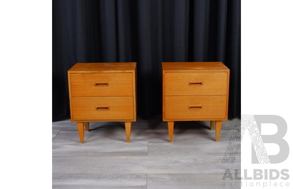 Pair of Vintage Teak Bedside Chests