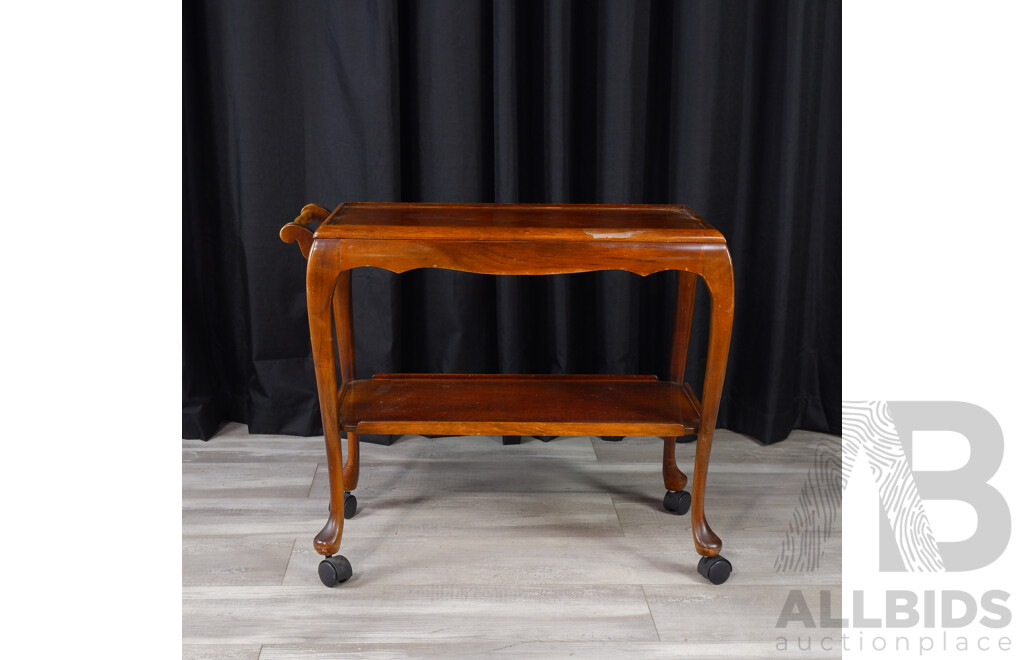 Mahogany Two Tier Drinks Trolley