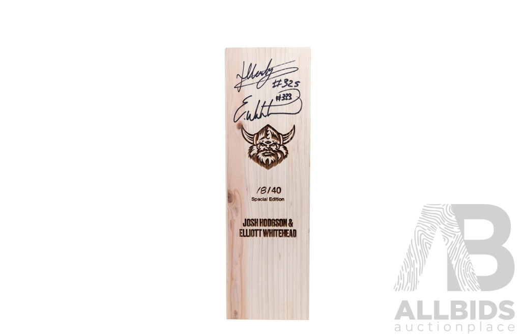 The Josh Hodgson #325 and Elliott Whitehead #333 Personally Signed Underground Spirits 40th Anniversary Gin - Special Edition 18/40 and a Personally Signed Elliott Whitehead Run-Out Tee