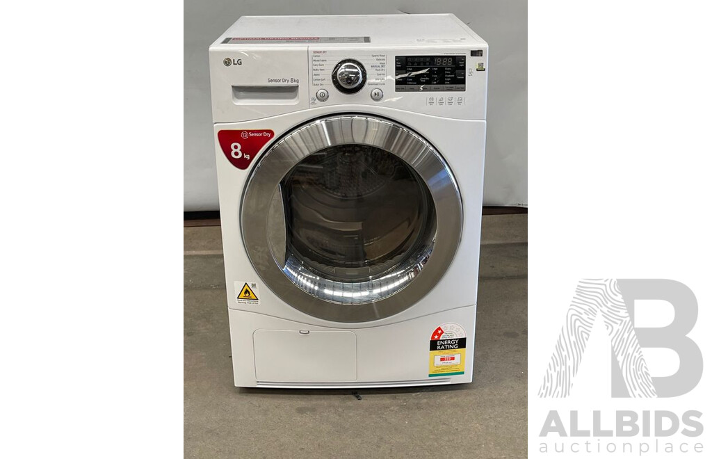 LG Sensor Dry 8kg Front Loader Condenser Clothes Dryer