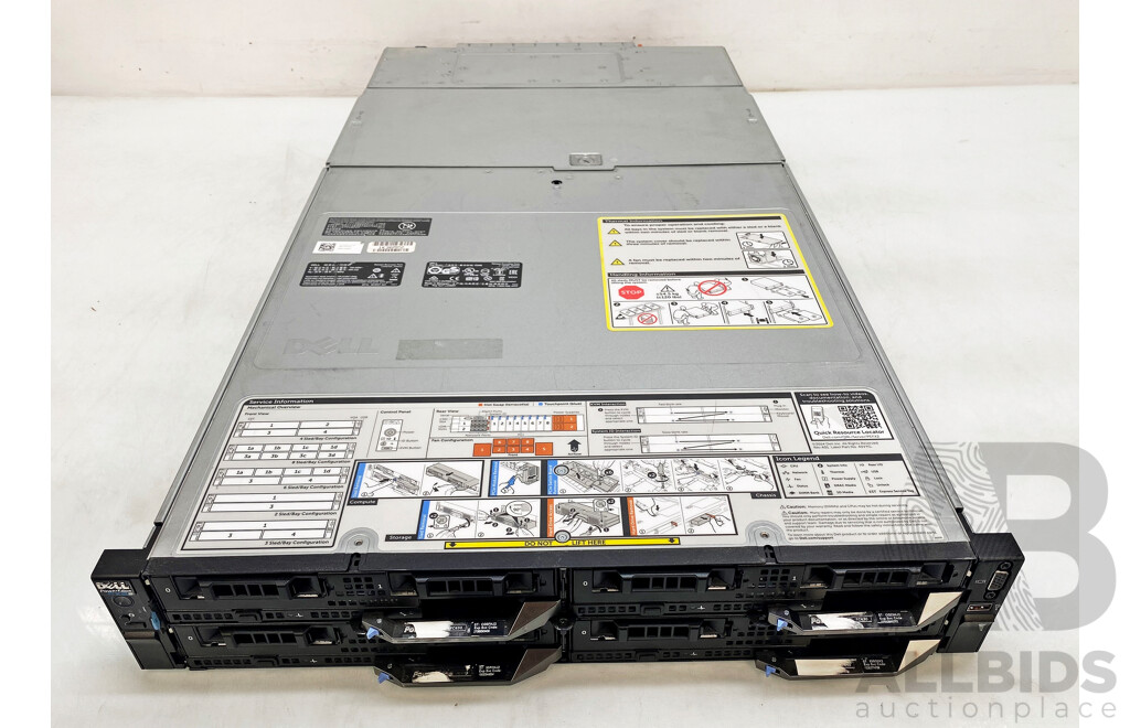 Dell PowerEdge FX2s 4-Slot Blade Chassis W/ 4x PowerEdge FC630 Dual Intel Xeon (E5-2683 V3) 2.00GHz-3.00GHz 14-Core CPU Server & 32GB DDR4