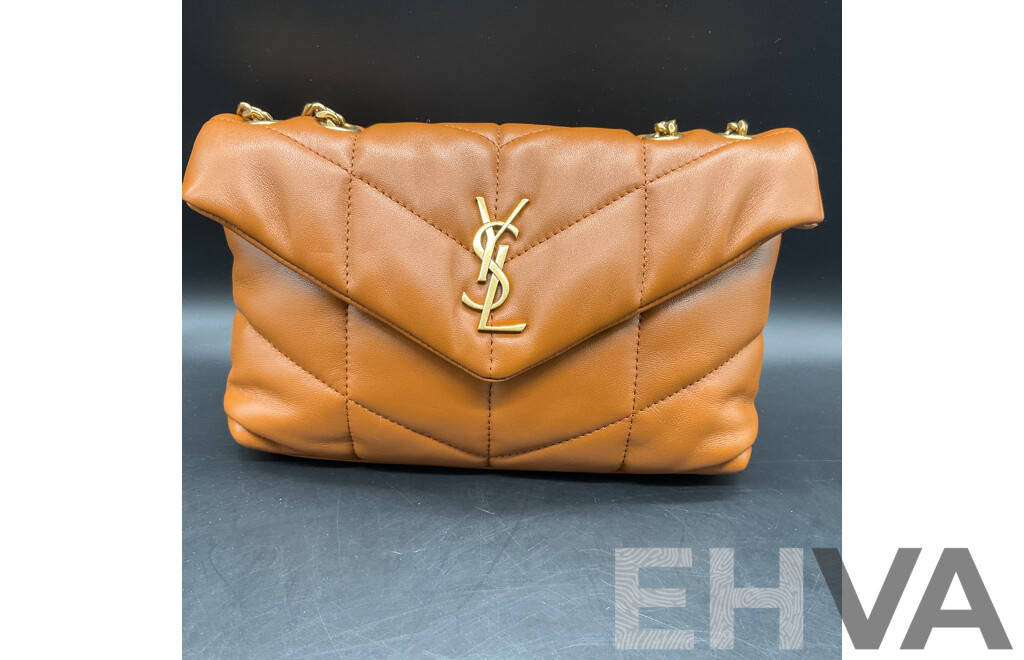 Fashion Camel Brown Shoulder Bag for Women Branded Saint Laurent