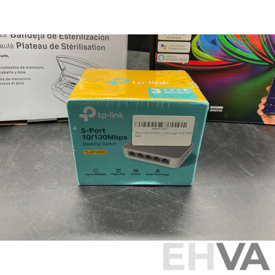 VANKYO Projector, TP Link 5-port Desktop Switch, Nail Kit, Neon Flex Strip Light & Sterilising Tray - Lot of 5