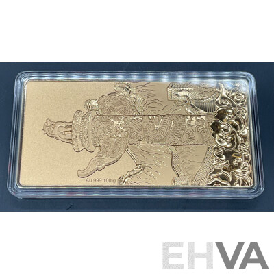 China Coin 10mg 99.9% Gold Plated Bar