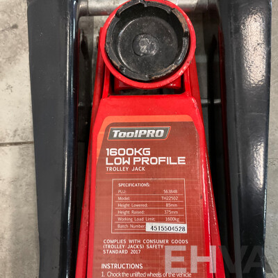 TOOLPRO 1600KG Low Profile Trolley Jack