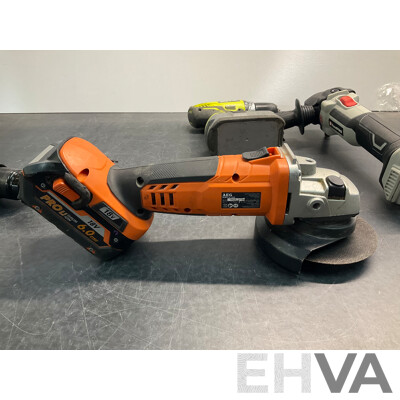 ToolPRO 18V Brushless 180mm Polisher Skin X2, Ryobi Drill, AEG Angle Grinder, FERREX Pro Drill