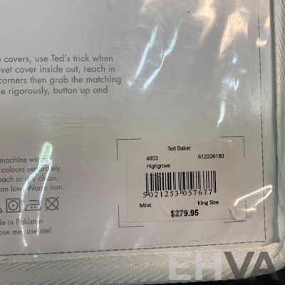 TED BAKER  Highgrove & Blenheim Jewels Quilt Cover ( King Size ) & Assorted of Pillow Case - Lot of 5