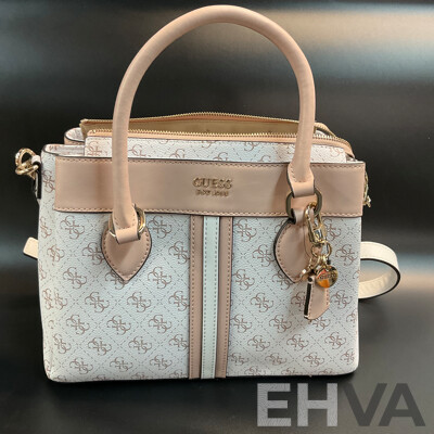 GUESS KASINTA Triple Compartment Satchel Bag & Filmore Mini White Crossbody Bag