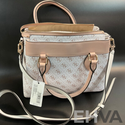 GUESS KASINTA Triple Compartment Satchel Bag & Filmore Mini White Crossbody Bag