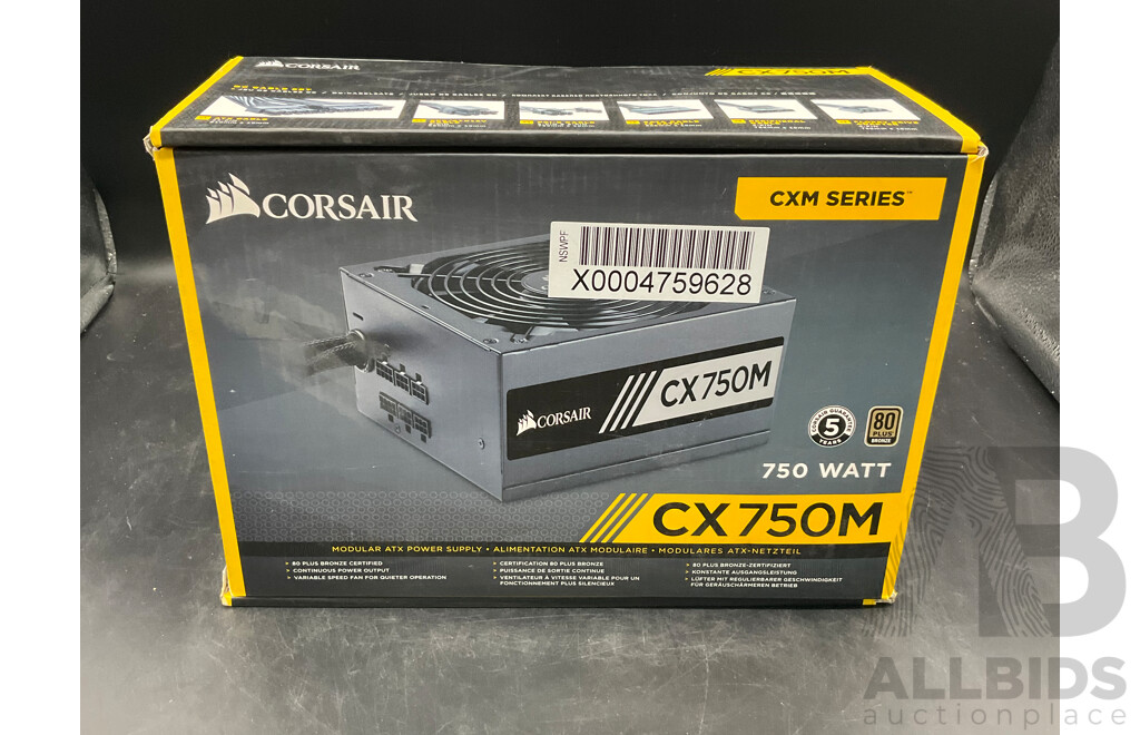 Corsair (CX750M) CX-M Series 750 Watt 80 PLUS Bronze Semi Modular ATX