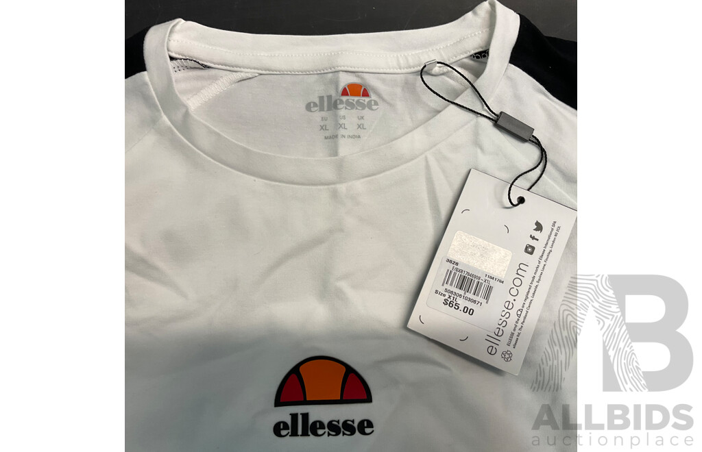 LACOSTE POLO Shirt & RUSSELL ATHLETIC, ELLESSE T-shirt /Shorts - Size M/XL/XXL - Lot of 7