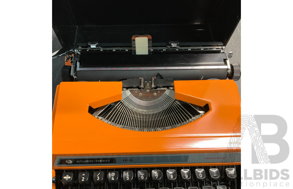 Vintage SILVER-REED 150 Tabulator with Case - Orange