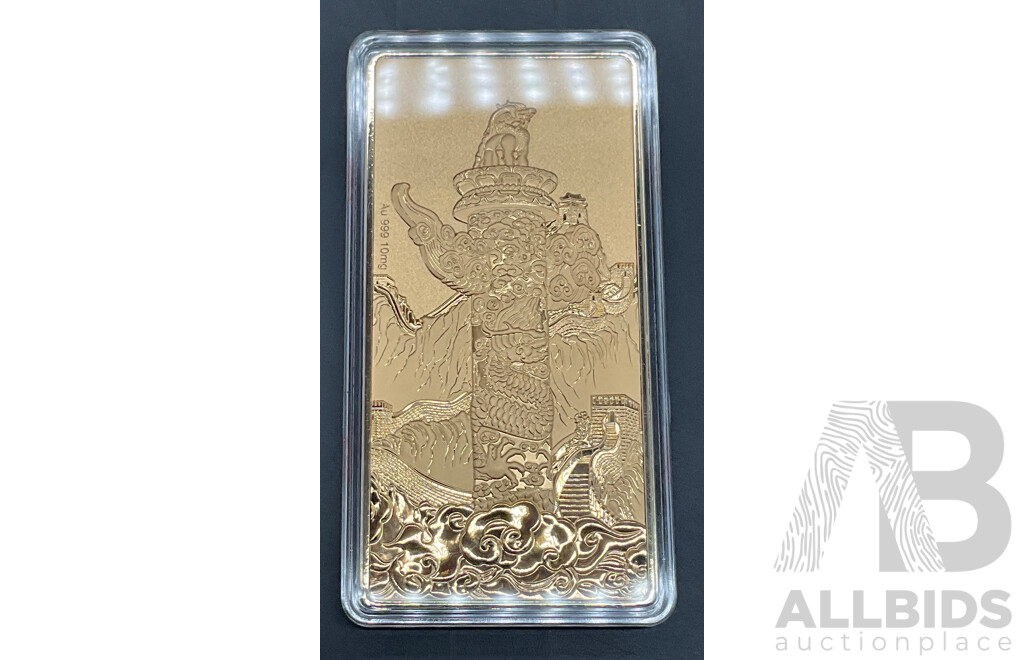 China Coin 10mg 99.9% Gold Plated Bar