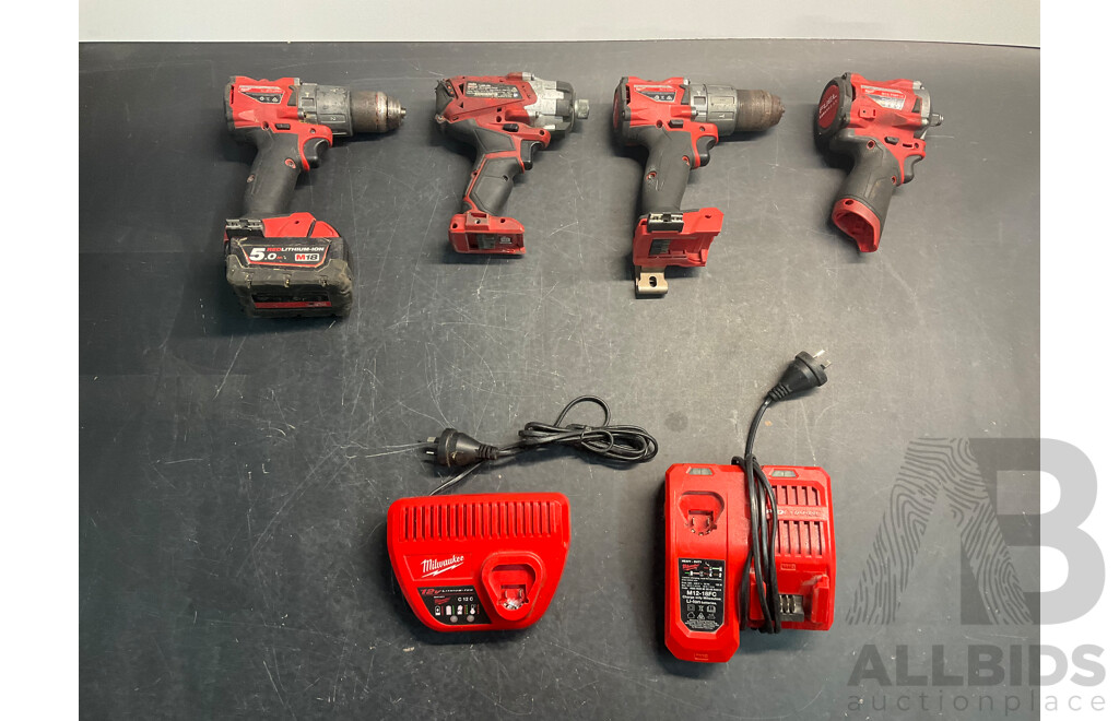 MILWAUKEE Drills (x4) and Chargers (x2)