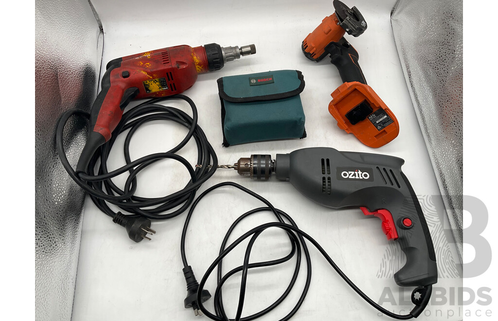 OZITO & HILTI Drills, AEG Angle Grinder & Bosch Battery