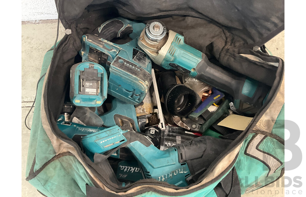 MAKITA Bag of Tools - Chuck Drill, Angle Grinders, Jigsaw, Cordless Saber Saw