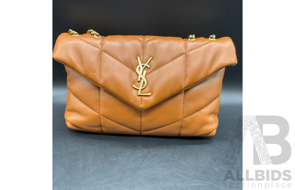 Fashion Camel Brown Shoulder Bag for Women Branded Saint Laurent