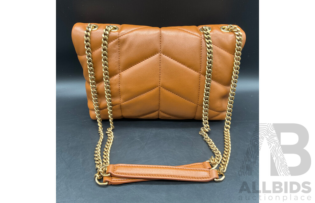 Fashion Camel Brown Shoulder Bag for Women Branded Saint Laurent