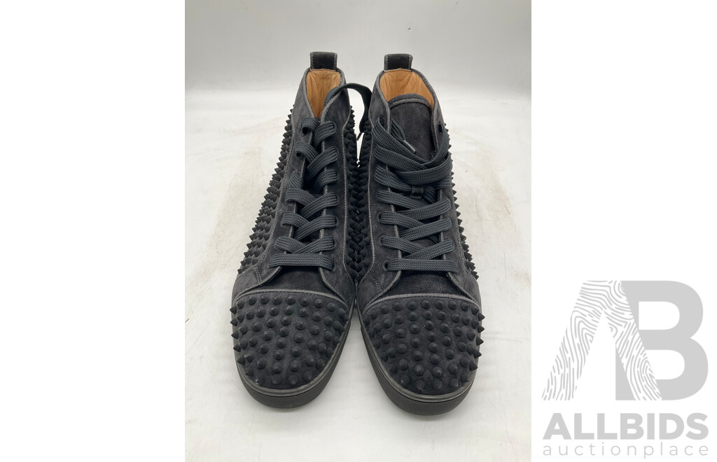 Christian Louboutin Orlato Flat Vea Velours/Spikes/GG Shoes (Size 42.5) - ORP $1,795.00