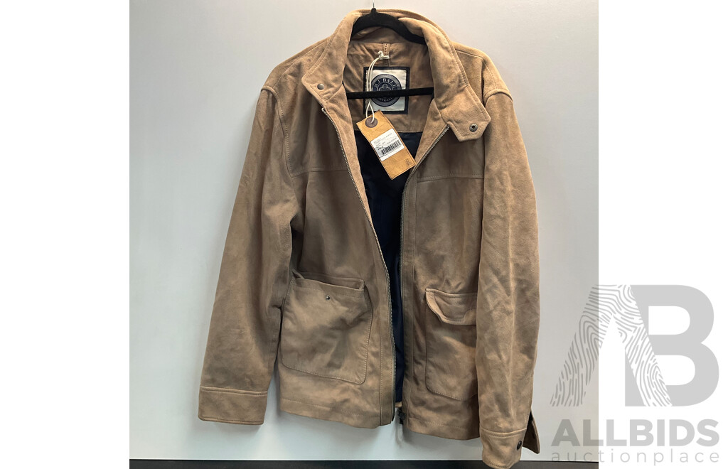 MJ Bale Connery Suede Aviator Jacket Sand (Size S)  - ORP $749