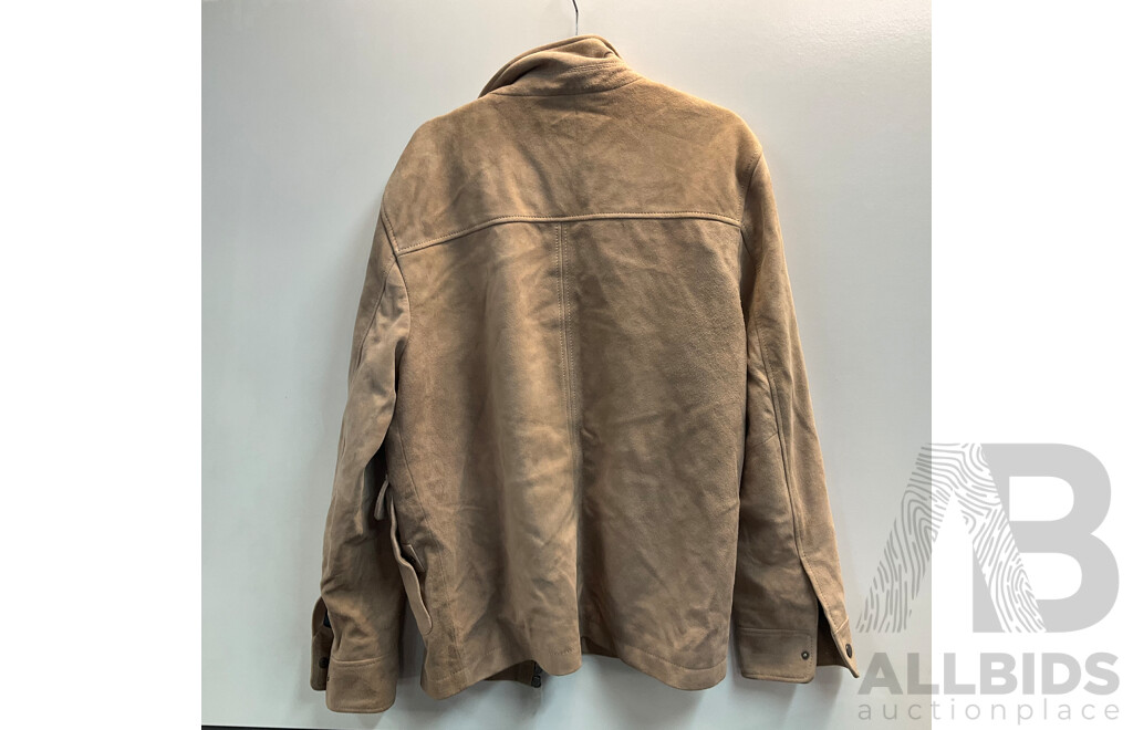 MJ Bale Connery Suede Aviator Jacket Sand (Size S)  - ORP $749