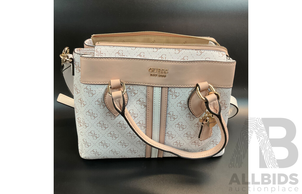 GUESS KASINTA Triple Compartment Satchel Bag & Filmore Mini White Crossbody Bag