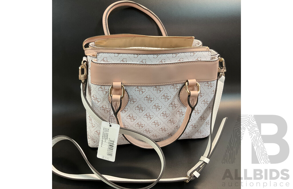 GUESS KASINTA Triple Compartment Satchel Bag & Filmore Mini White Crossbody Bag