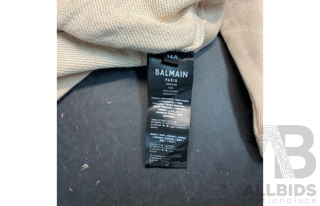 BALMAIN Kids Sweatshirt - Beige - Size 14